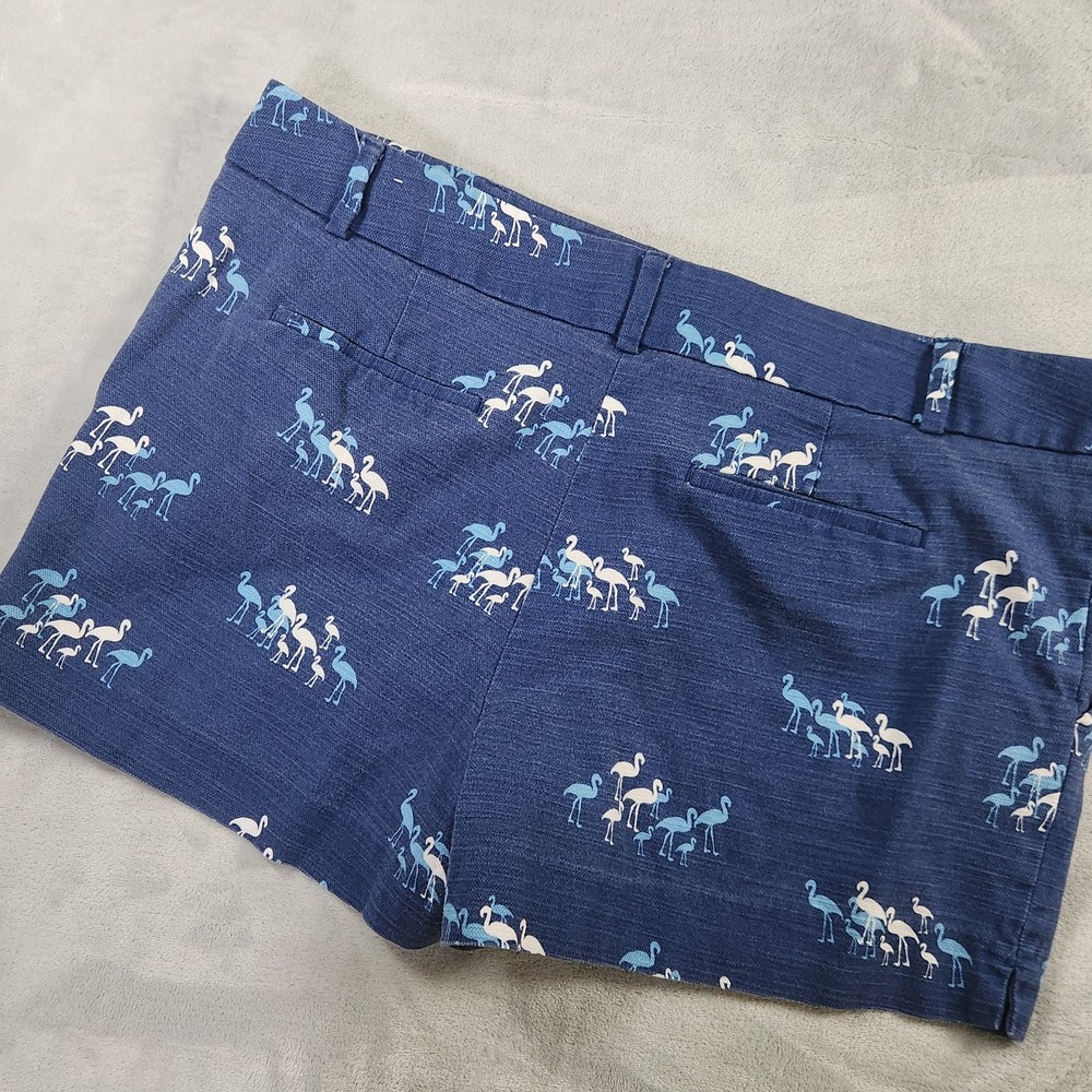 Ann Taylor Loft‎ Riviera Short, Flamingo Design, Navy White Women Size 14, - Picture 7 of 10